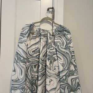 Jonathan Simkhai Blue and White Marble Blouse